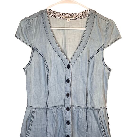 Vintage Y2k 1995 Charlotte Russe Button Down Blue Denim Style Dress Medium - Picture 2 of 11